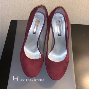 H By Halston Wine suede high heels
